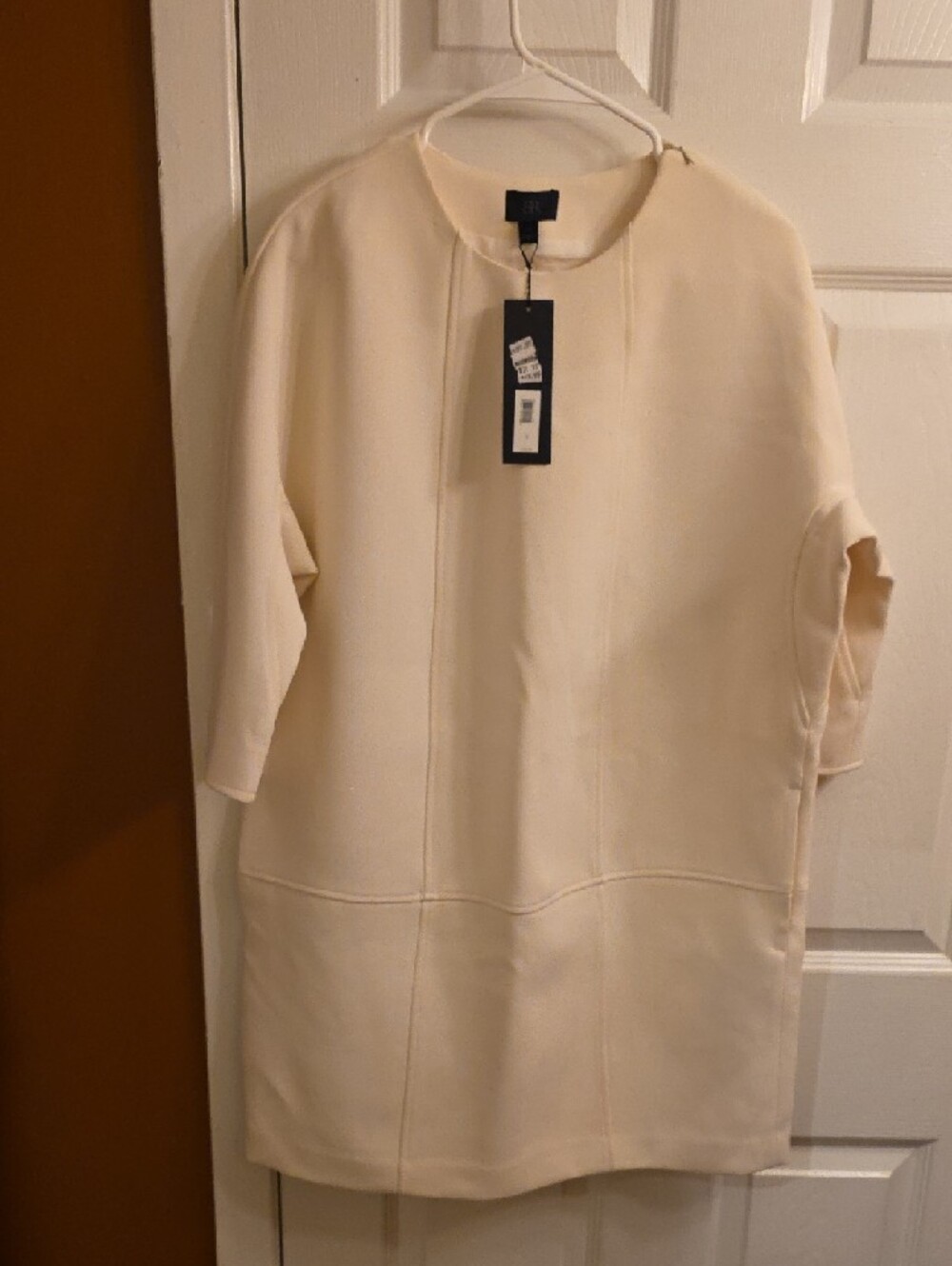 Banana Republic Cream Long Sleeve Shift Dress - Picture 6 of 8